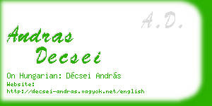 andras decsei business card