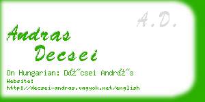 andras decsei business card